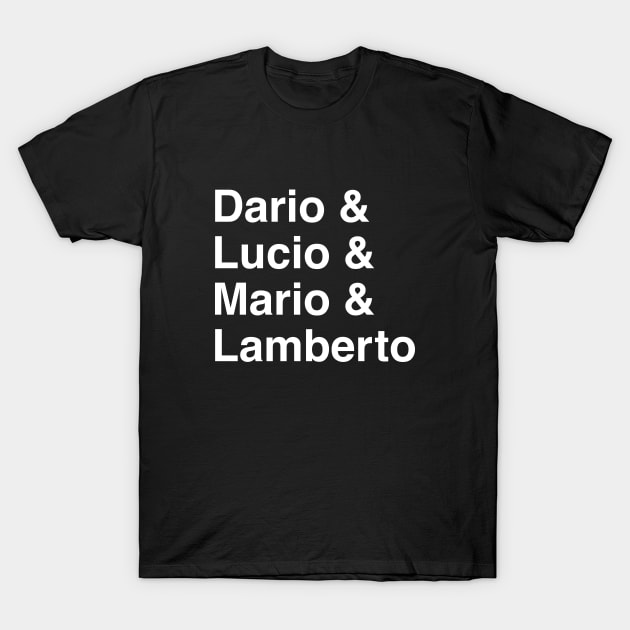 Italian Horror Directors 1 T-Shirt by ElizabethB_Art